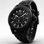 Leather Watch In Black